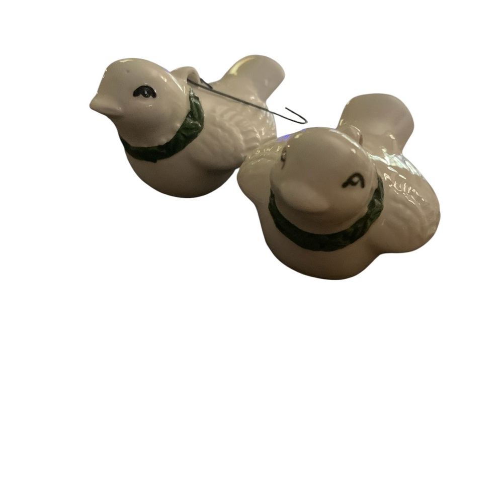 Vintage Fitz And Floyd Christmas‎ Ornament Dove White Bird Lot Of 2